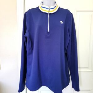 Lady Hagen Navy Blue Quarter Zip Contrast Collar Lightweight Golf Pullover XL